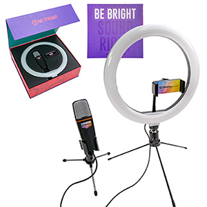 OR2400-C-MCSTREAMY – MICROPHONE AND LIGHT RING-Black (Clearance Minimum 10 Units)